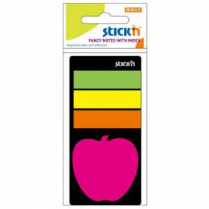 Zakładki indeksujące Stick'n Hopax 45x12mm, Jabłko
